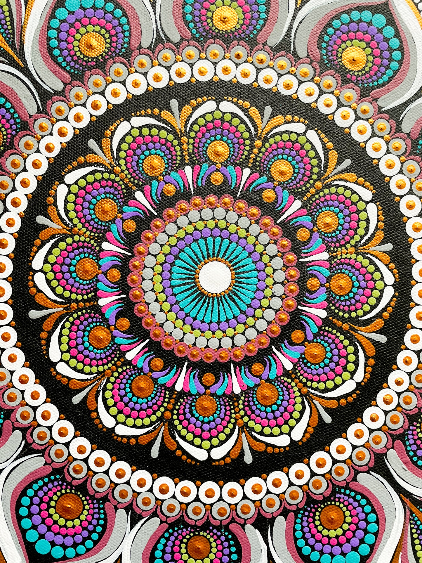 Prosperity - 16" Dot Mandala on canvas